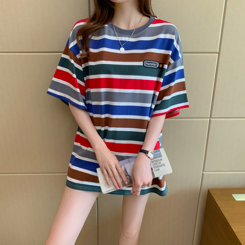 Colors Korean style short sleeve pure cotton T-shirt for women
