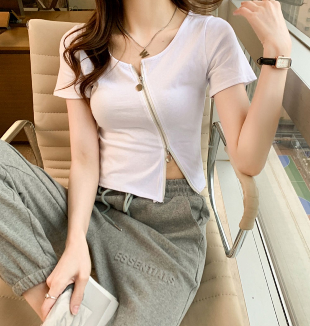 Short spicegirl tops pure cotton T-shirt for women