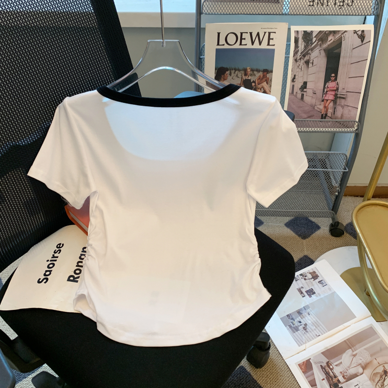 Short printing T-shirt letters short sleeve tops for women