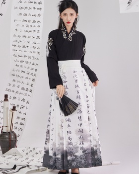 Embroidery crimp tops spring and summer skirt