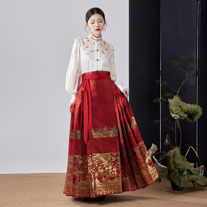 Wedding spring and summer shirt embroidery skirt