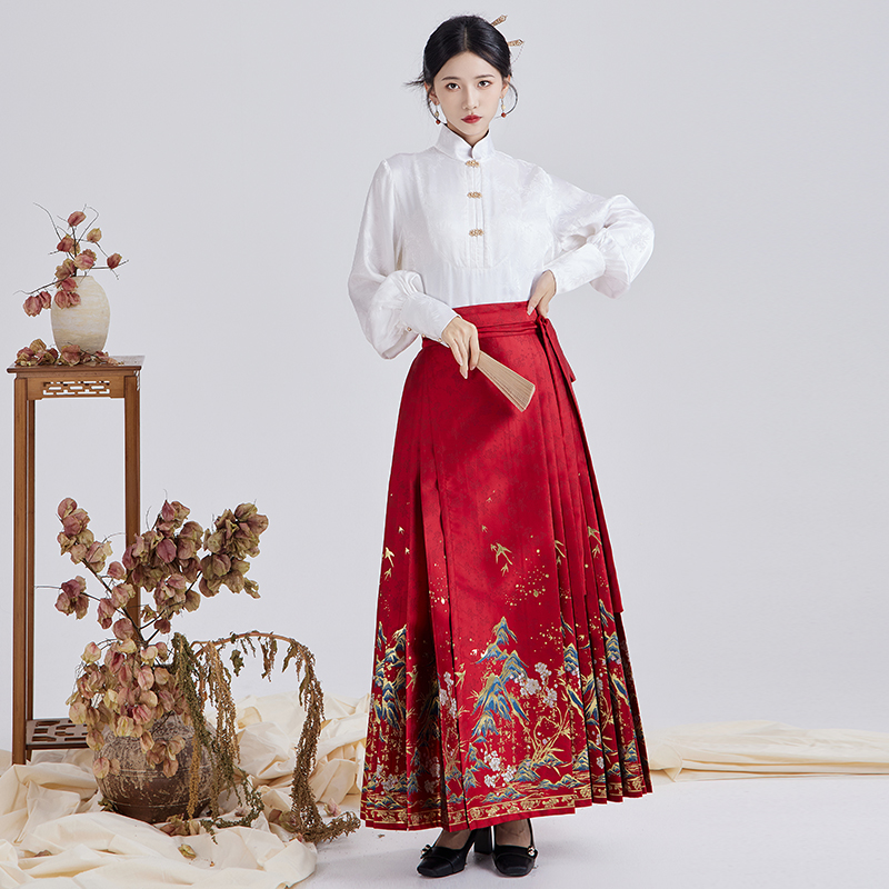 Back embroidery jacquard skirt colors spring and summer tops