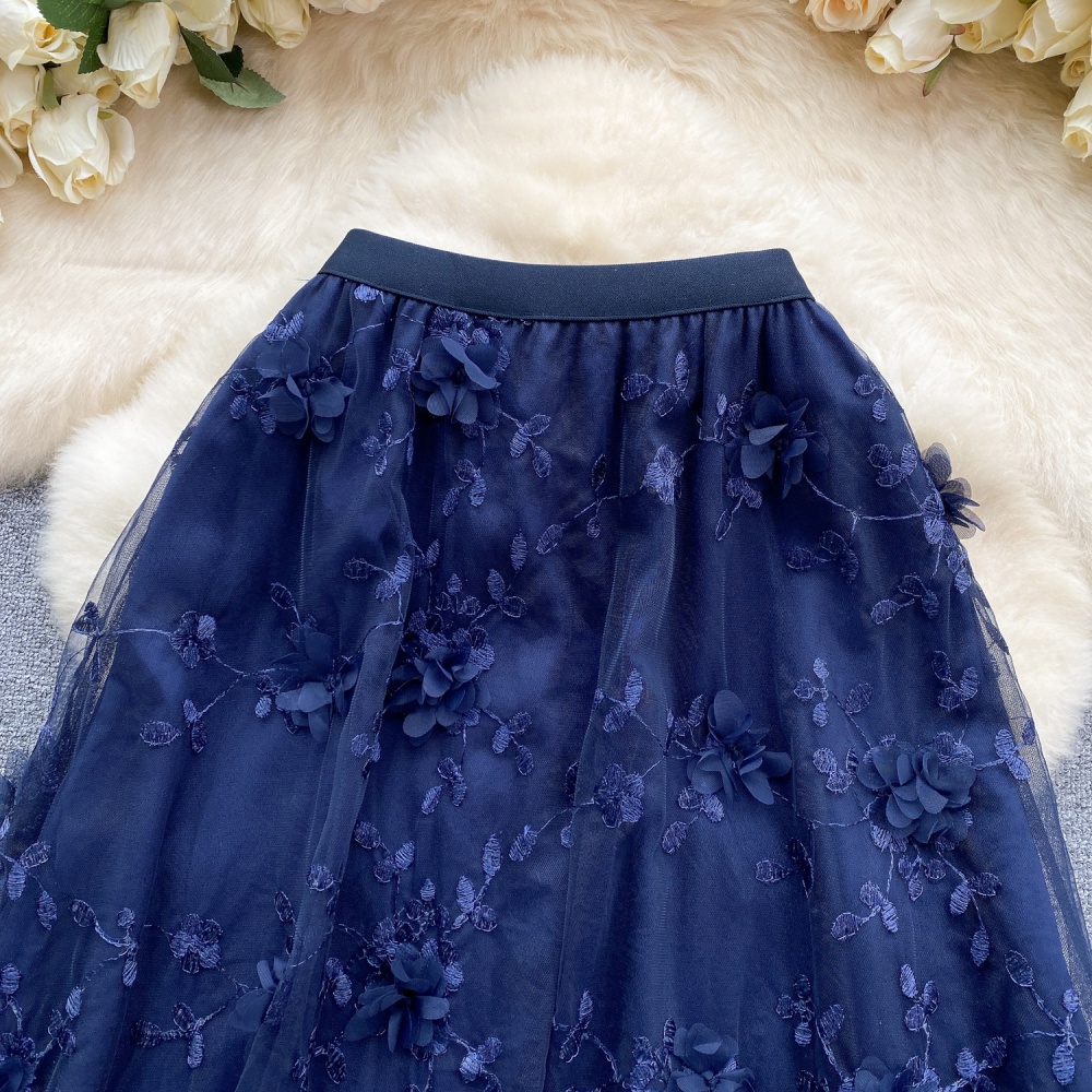 Stereoscopic long France style slim skirt for women