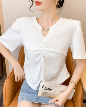 V-neck niche T-shirt loose Casual tops for women