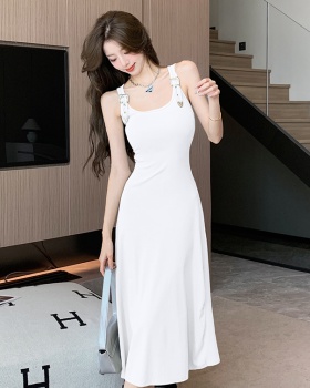 American style sling dress summer pinched waist vest for women