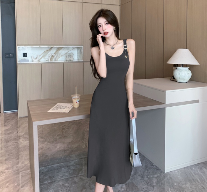 American style sling dress summer pinched waist vest for women