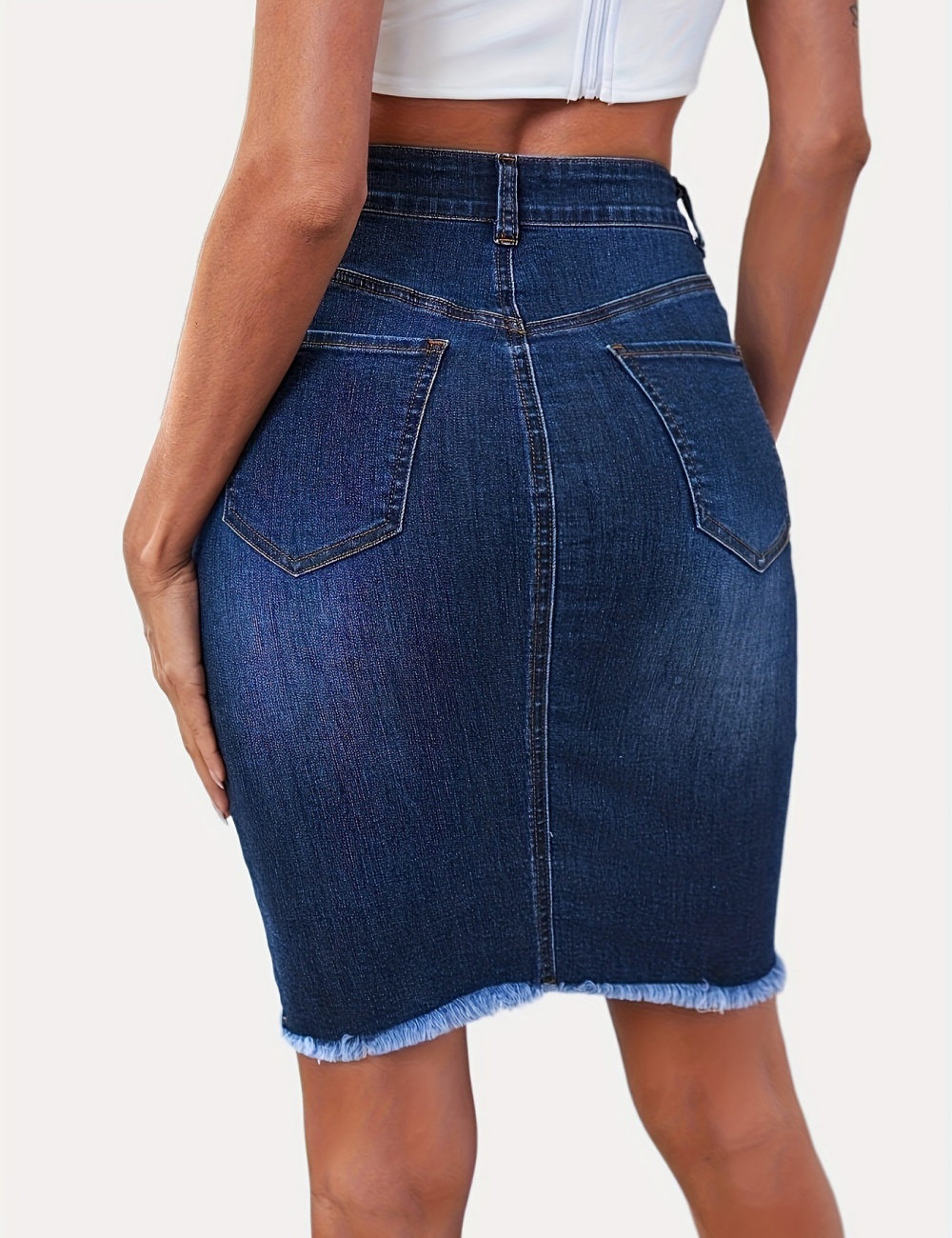 Package hip denim slim European style skirt for women