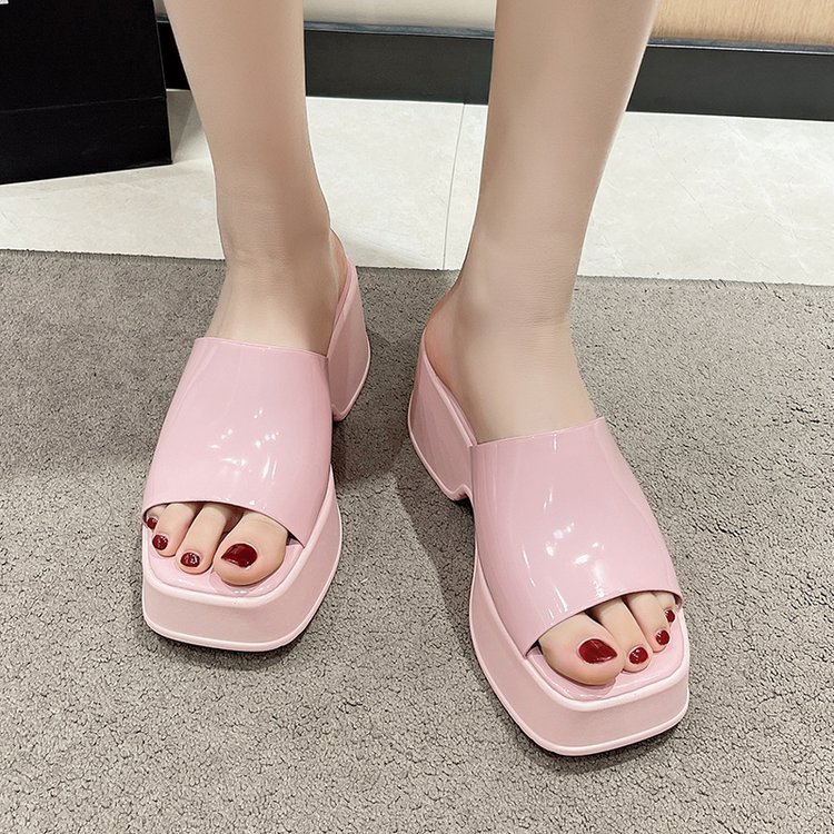 Fashion trifle summer slippers Casual high-heeled shoes