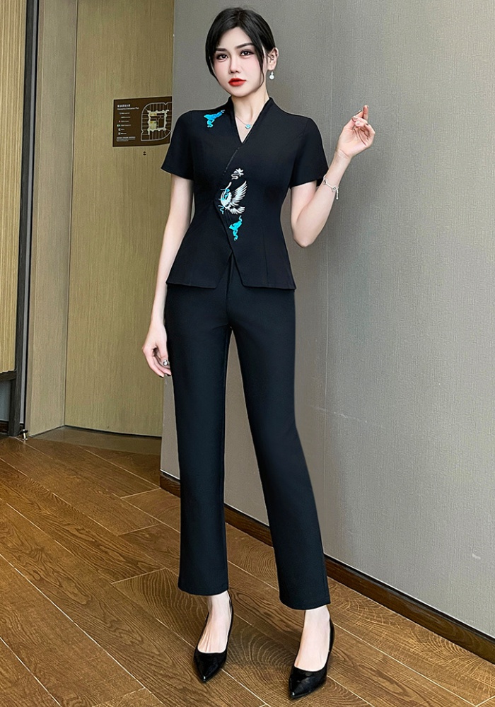Overalls Chinese style profession long pants a set for women