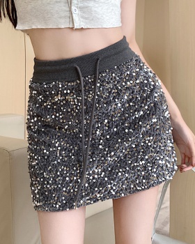Summer sequins pure short skirt A-line safety pants skirt