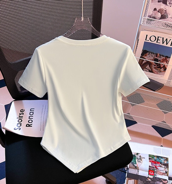 Summer short sleeve T-shirt irregular Chinese style tops