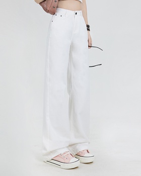 Mopping white long pants lengthen jeans for women