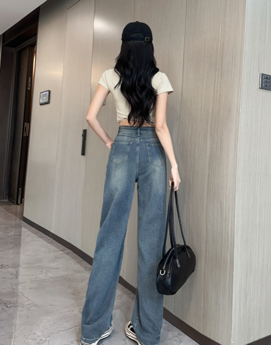 Spring lengthen long pants retro slim jeans for women