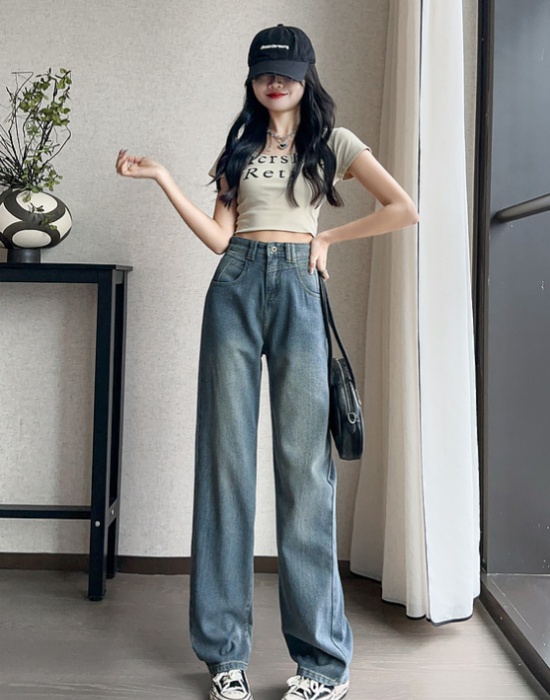 Spring lengthen long pants retro slim jeans for women