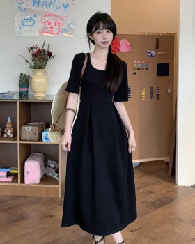 Exceed knee all-match pure Korean style long dress