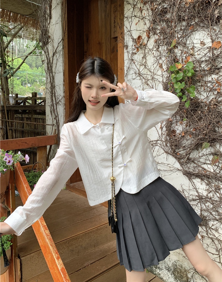High waist shirt Chinese style short skirt