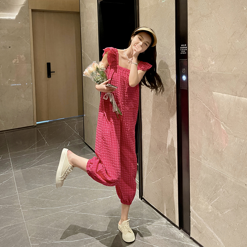 Korean style cropped pants jumpsuit for women