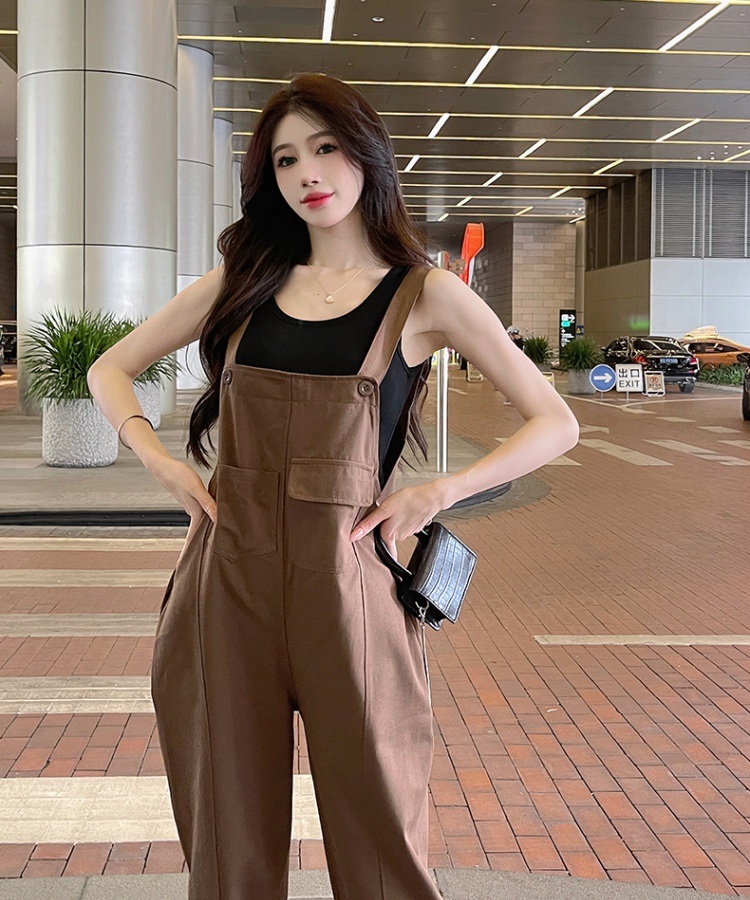 Korean style long pants wide leg jumpsuit a set for women