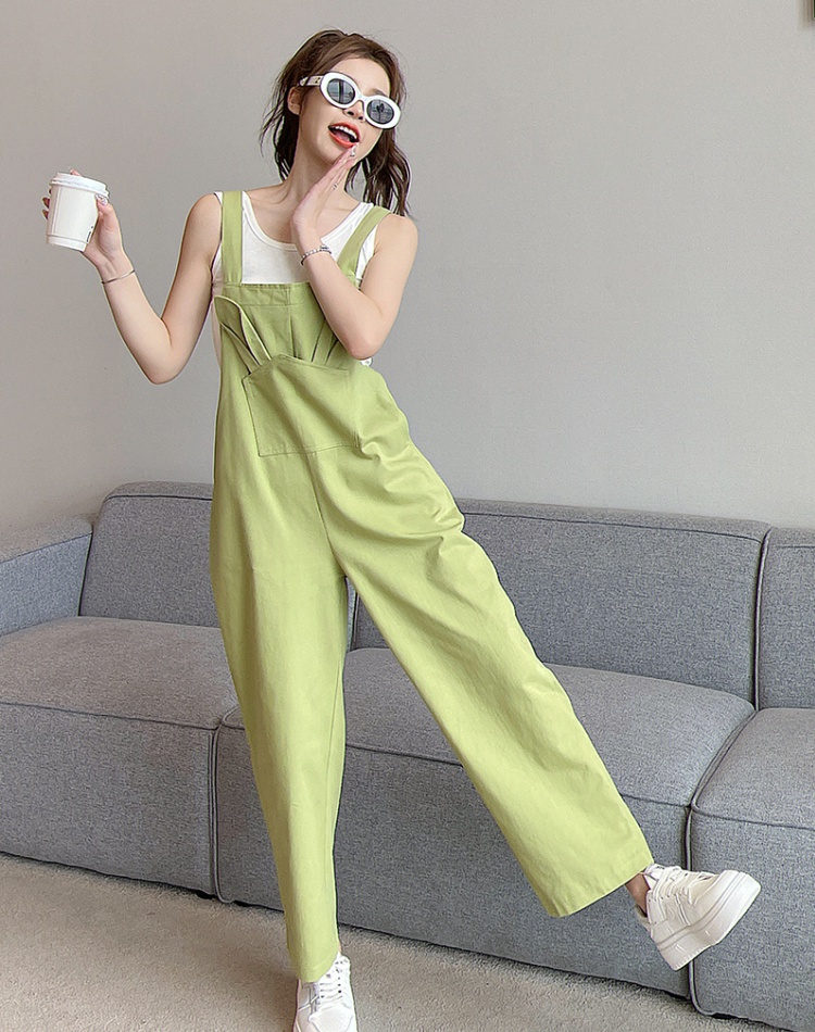 Korean style casual pants bib pants for women