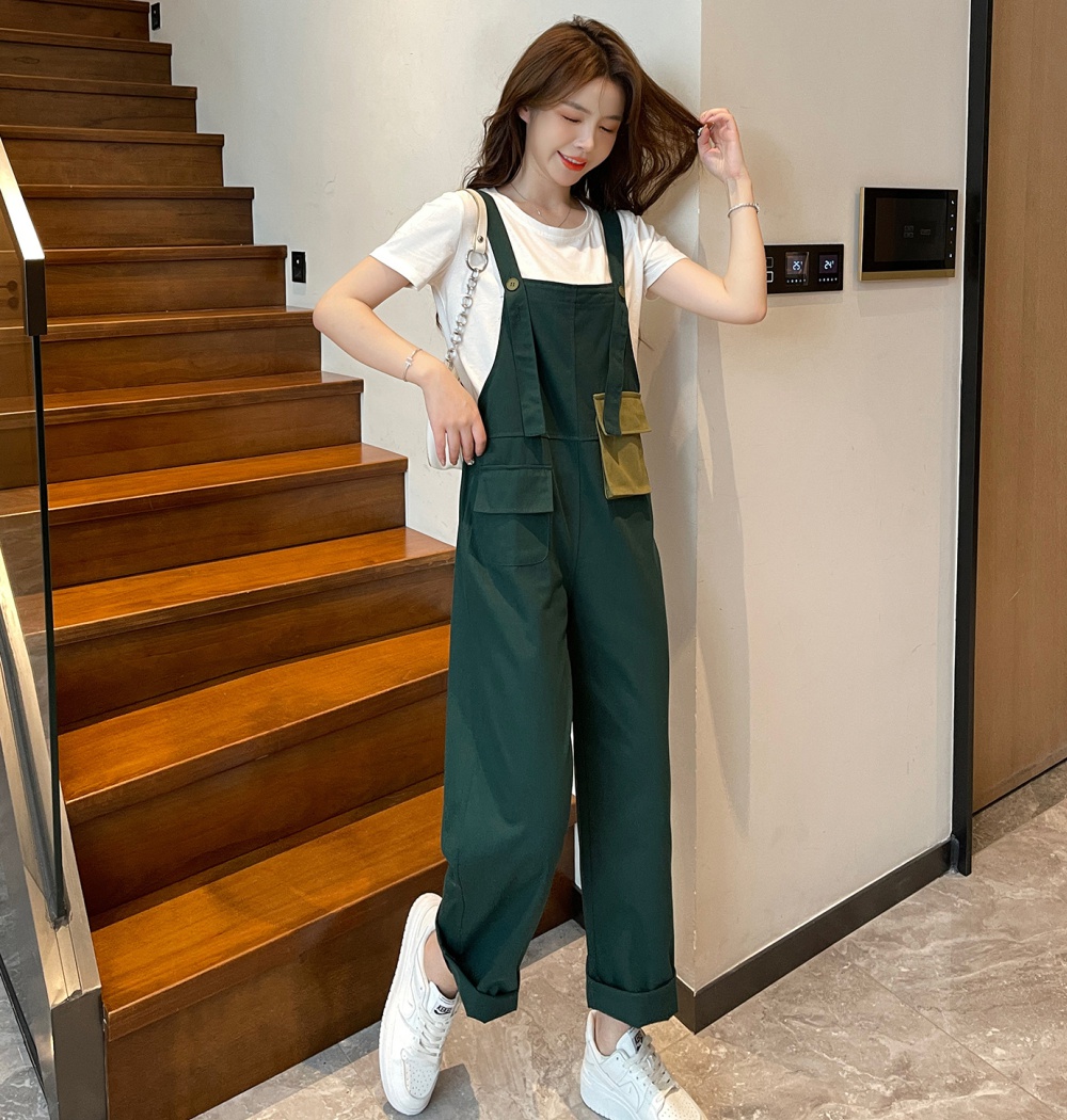 Korean style bib pants show young jumpsuit a set