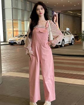 All-match bib pants spring and summer jumpsuit a set for women
