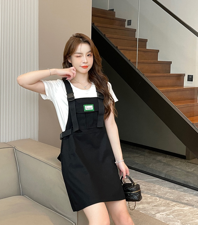 Korean style dress show young strap dress a set for women