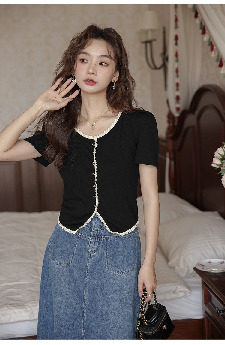 Black fat tops knitted slim cardigan for women