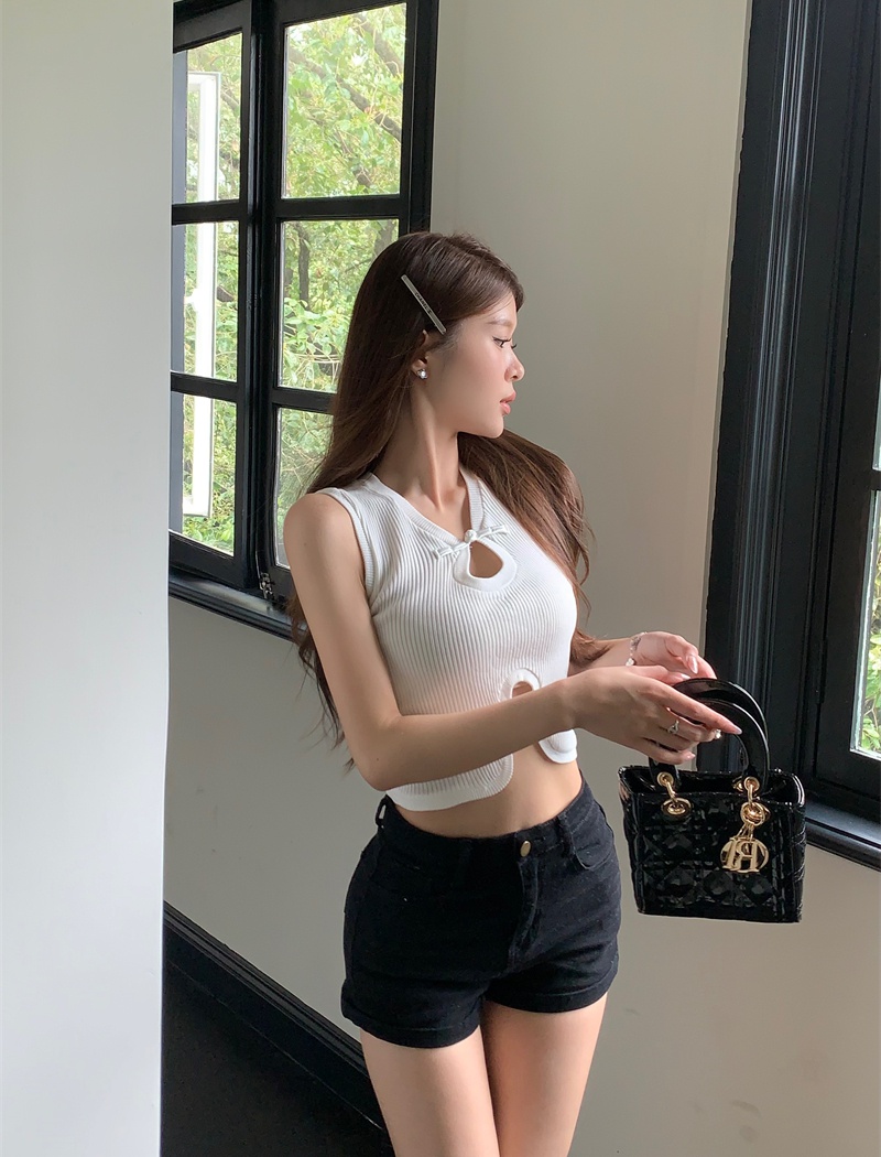 France style sexy tops retro Chinese style vest for women