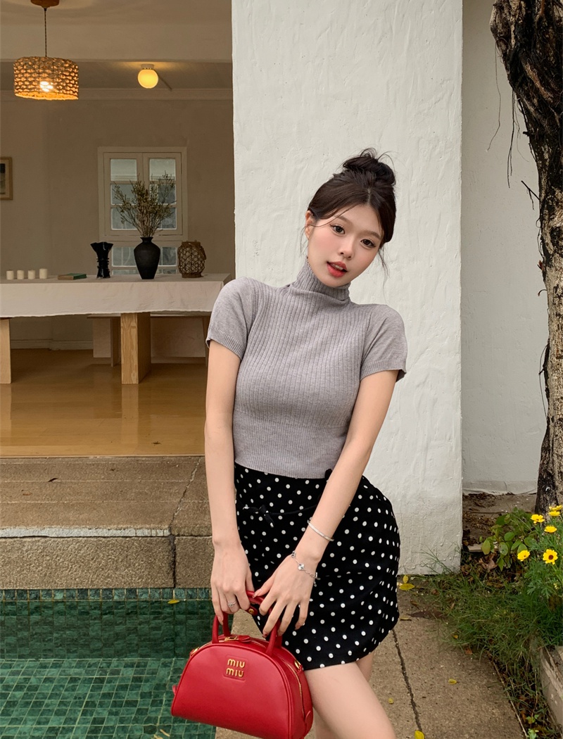 Temperament pit stripe tops Korean style sweater