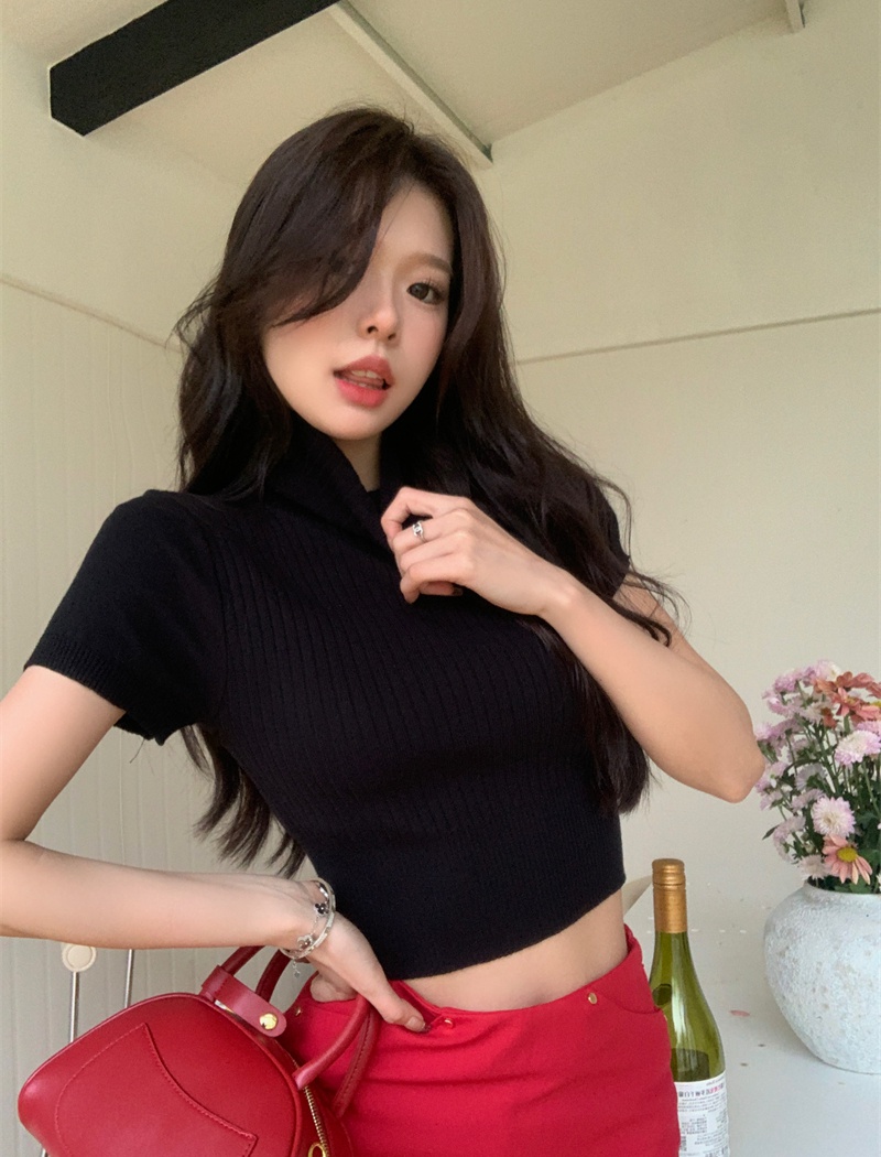 Temperament pit stripe tops Korean style sweater