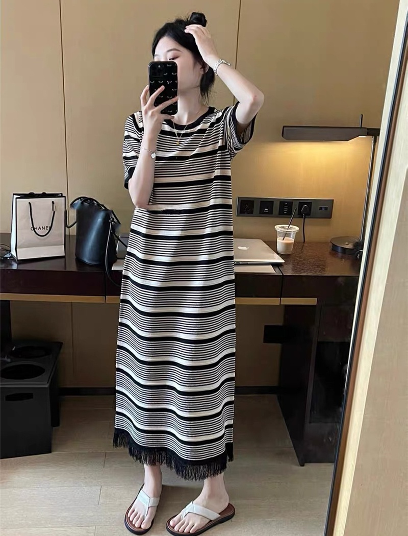 Korean style mixed colors spring and summer dress