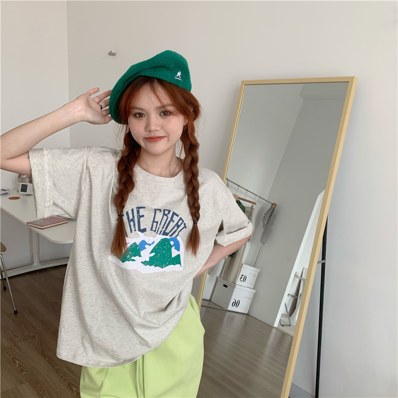 Printing loose letters all-match short sleeve T-shirt