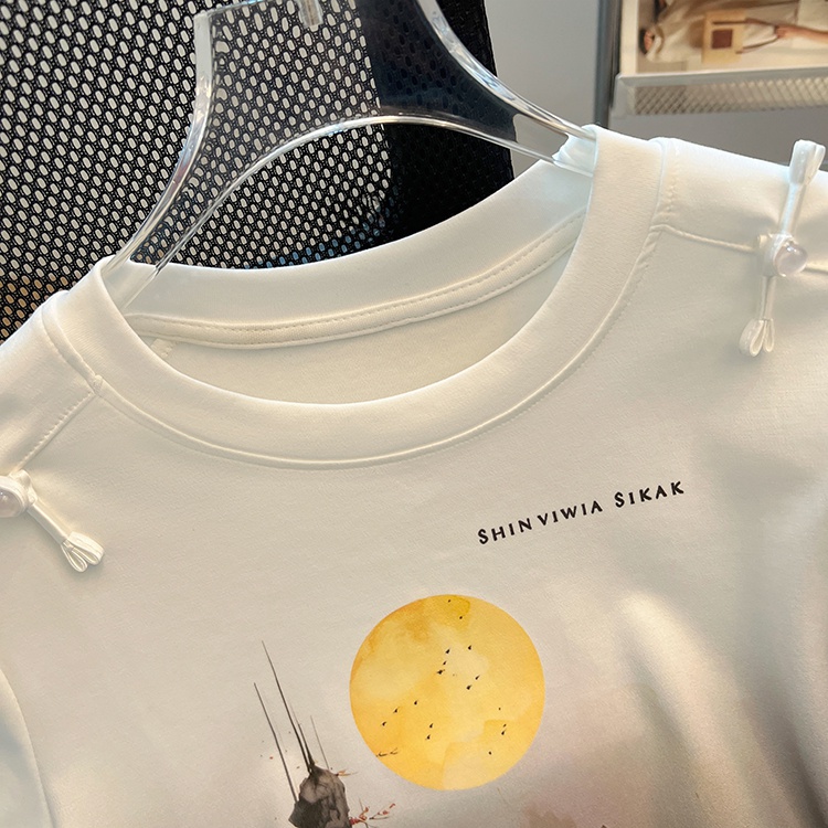Summer fashion T-shirt printing niche tops for women