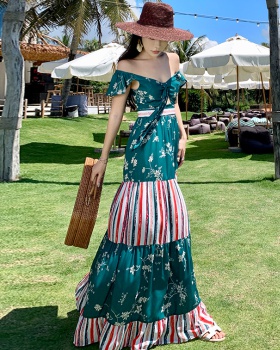 Lady floral Bohemian style summer beautiful dress for women