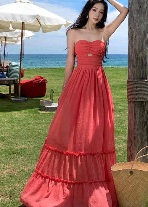 Hollow vacation beach dress seaside long dress