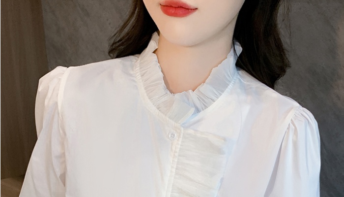 White long sleeve all-match tops spring Casual shirt