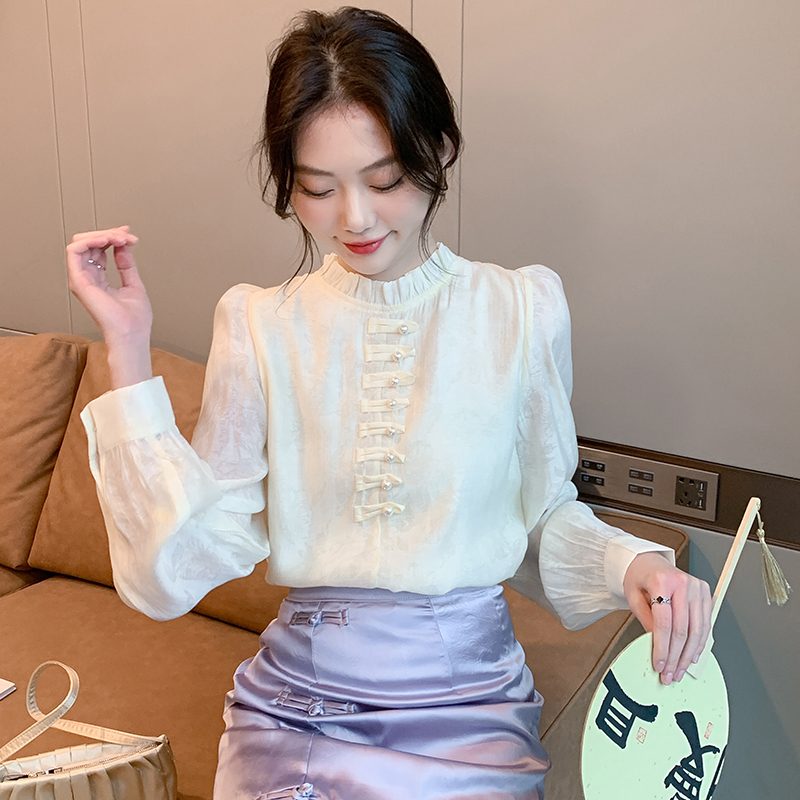 Chinese style spring tops Casual shirt
