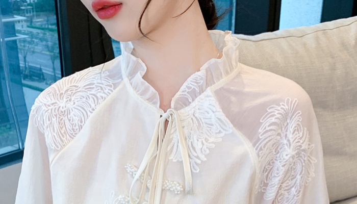 Chinese style raglan sleeve tops spring shirt