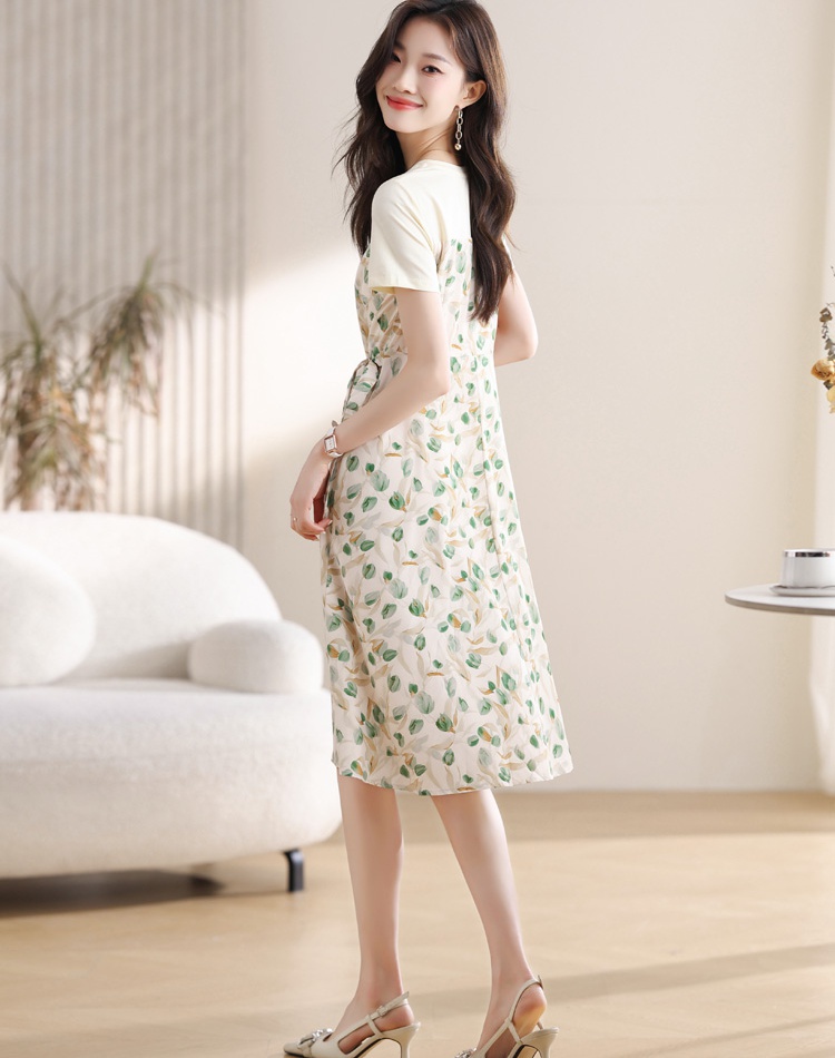 Short sleeve floral summer dress for women