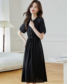 Chiffon shirt France style long dress for women