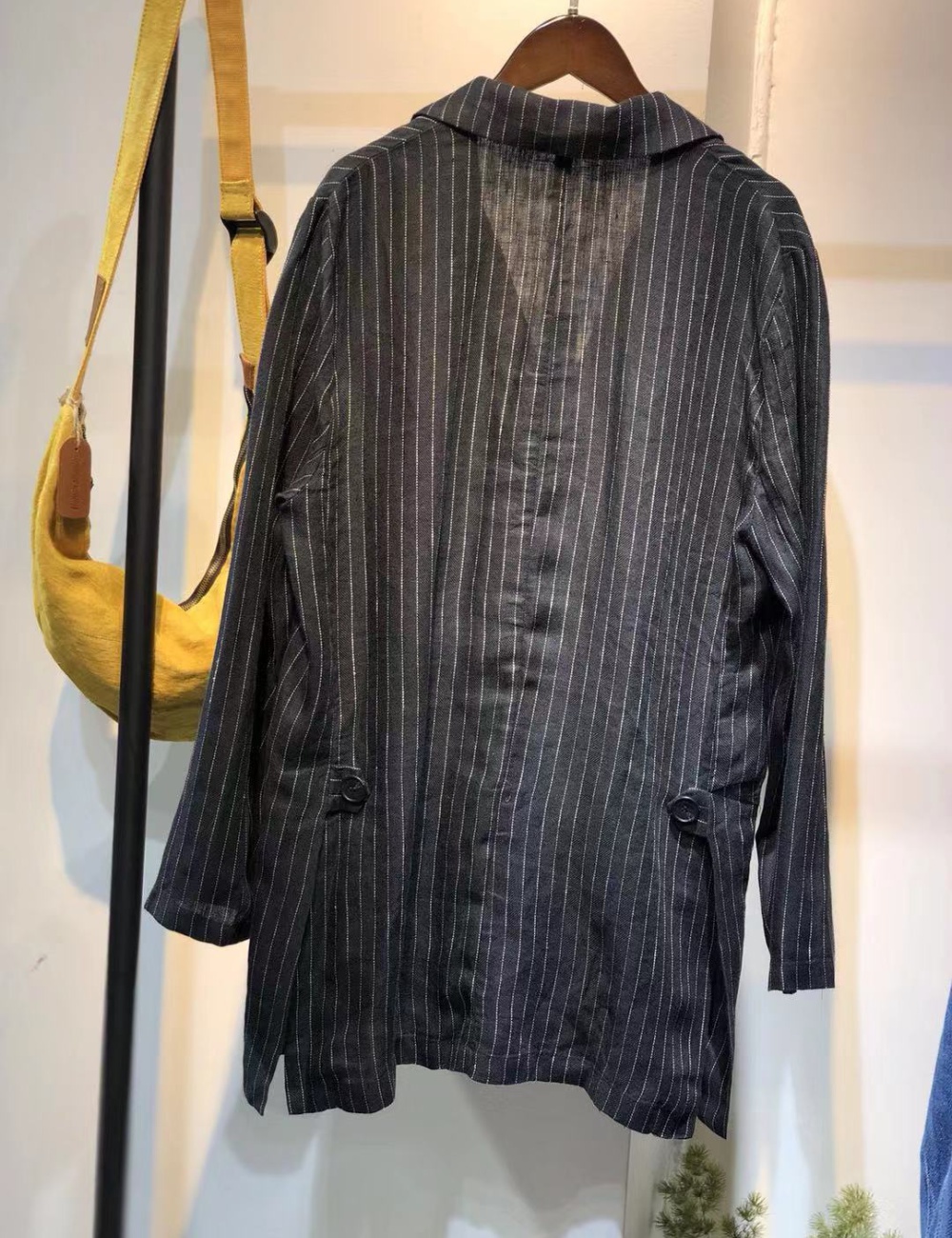 Casual vertical stripes business suit slim coat