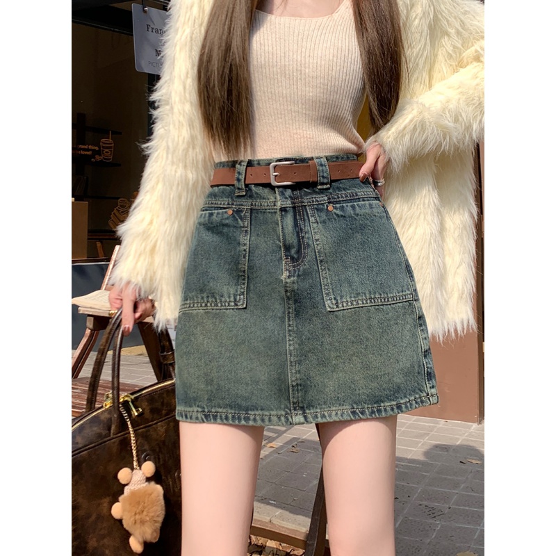 Korean style short skirt simple skirt for women