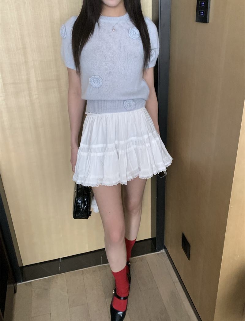 Korean style sweet knitted spring and summer tops for women