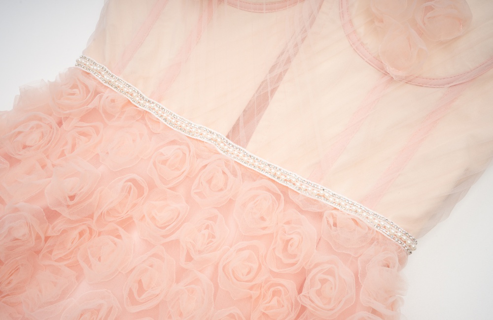 Rose sling long dress embroidery high waist formal dress