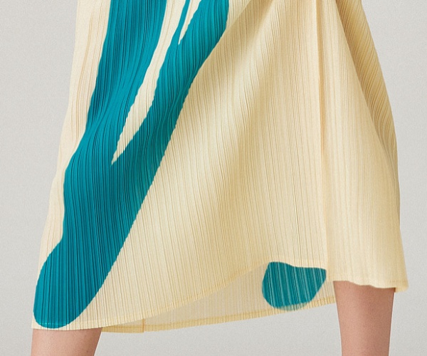 Pleats Please fold niche retro spring printing skirt