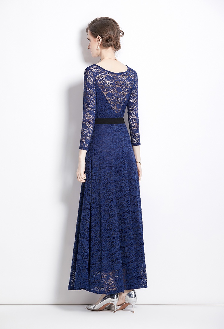 Lace A-line embroidery dress