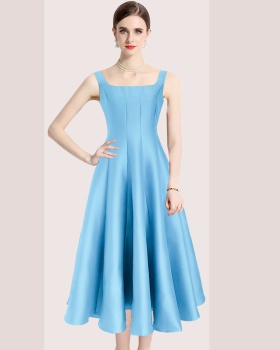 Slim spring sling pinched waist dress for women