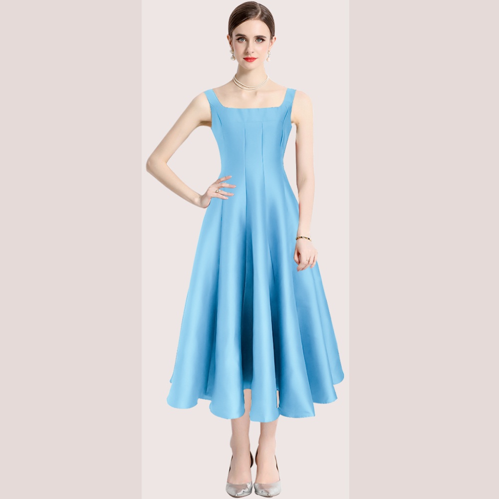 Slim spring sling pinched waist dress for women
