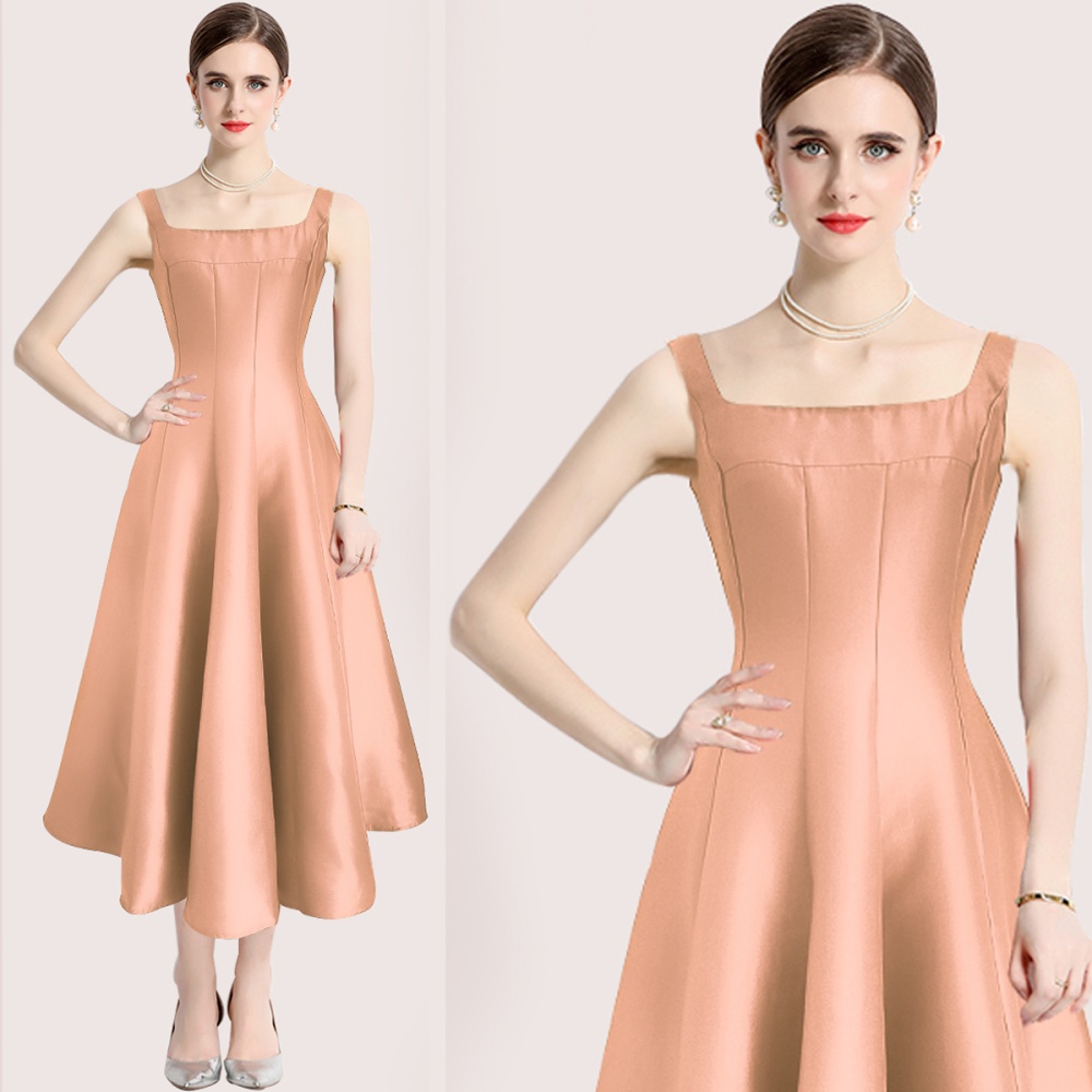 Spring sling slim pinched waist dress for women