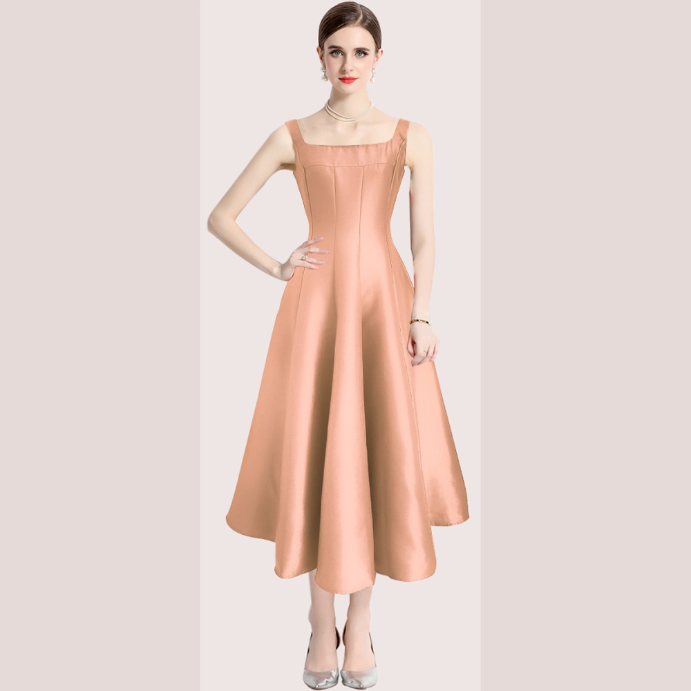 Spring sling slim pinched waist dress for women